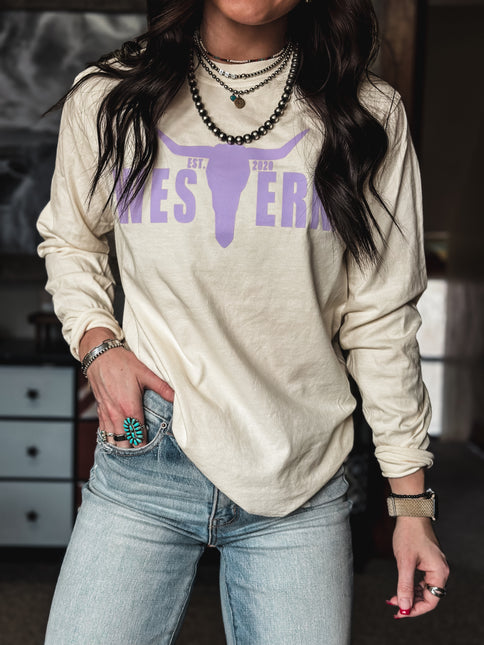 Brand Lavender Logo Longsleeve - Ivory