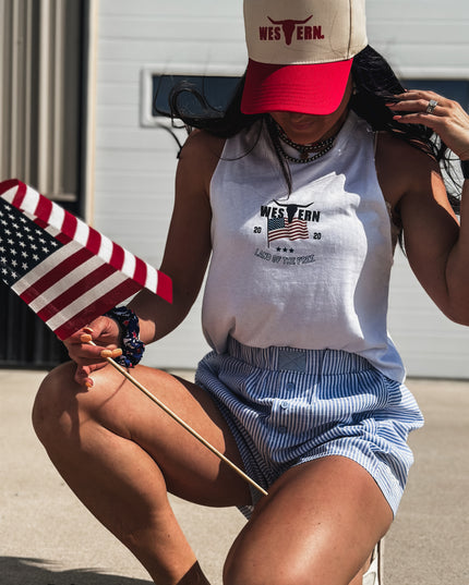 Vintage 4th of July Logo Cropped Tank