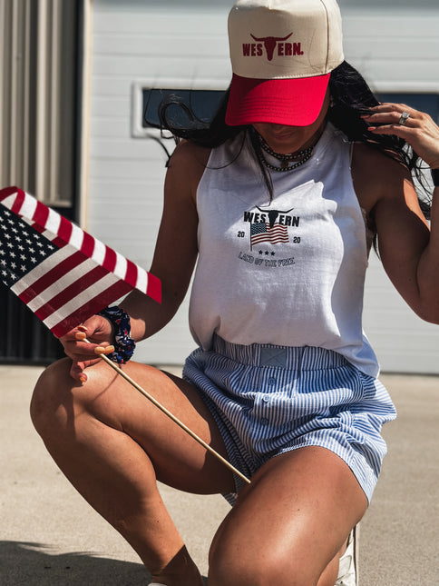 Vintage 4th of July Logo Cropped Tank