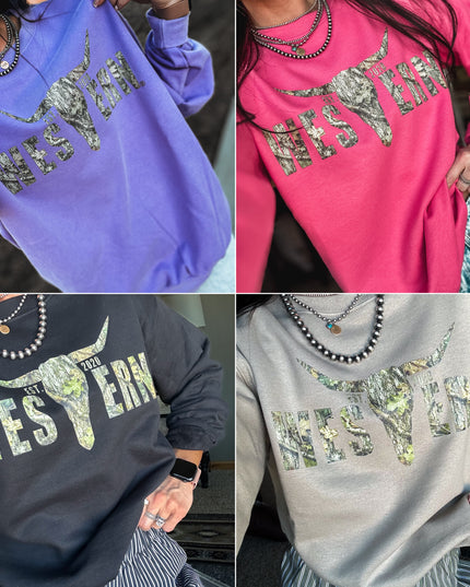 Brand Camo Woods Logo Crew