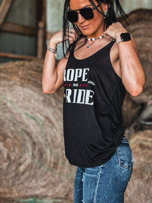 Rope and Ride Slouchy Flow Tank - Black