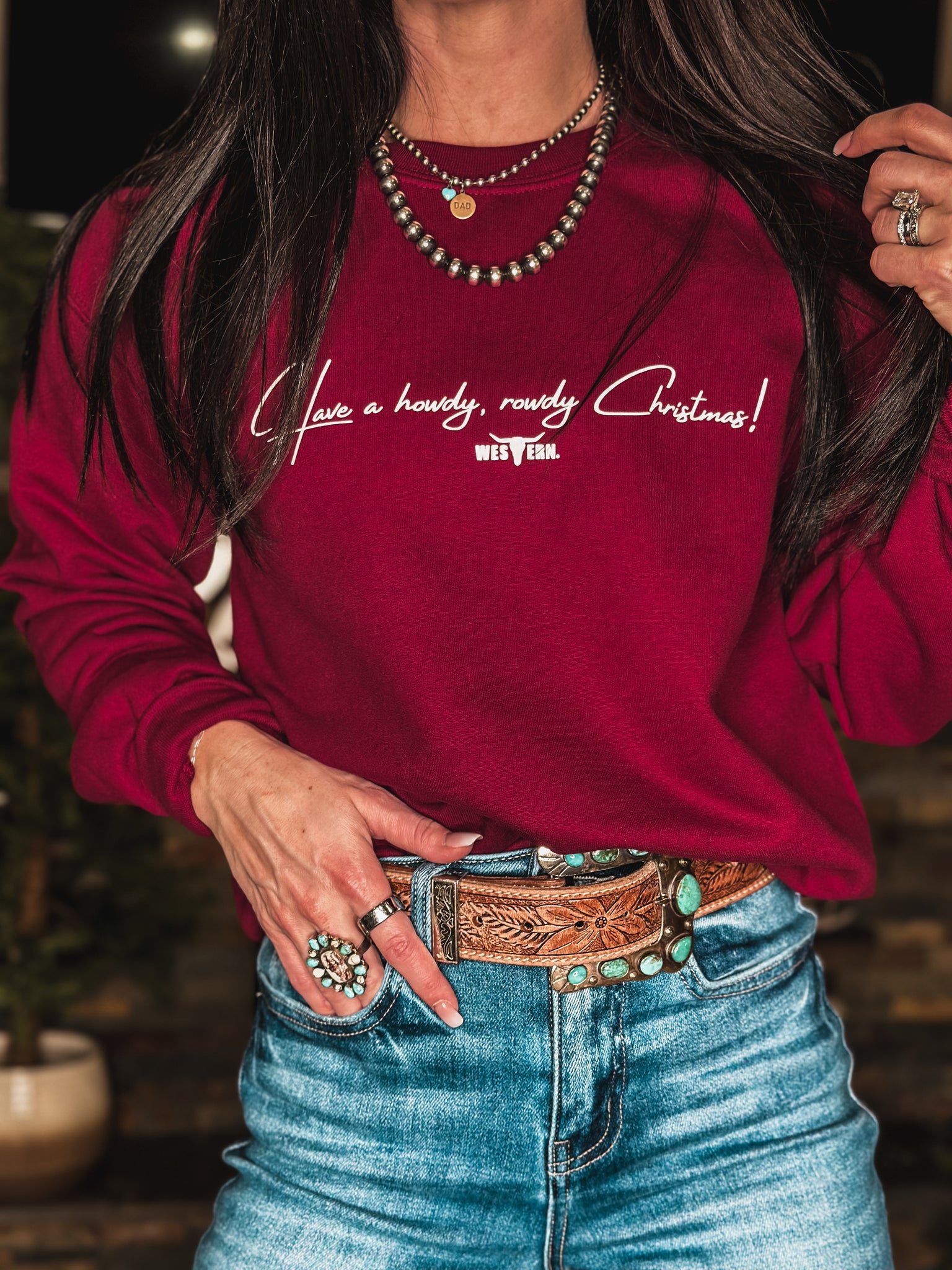 Howdy, Rowdy Christmas Crew - Garnet