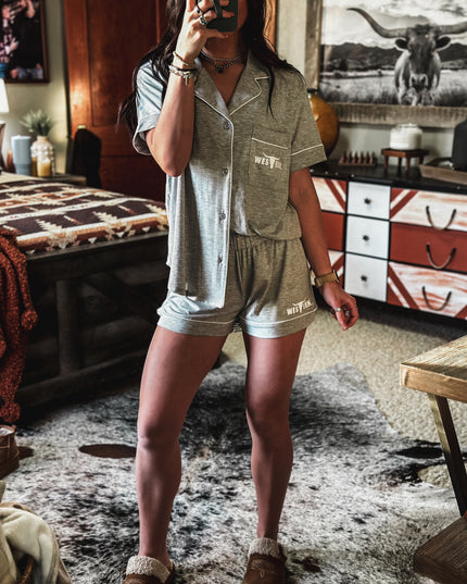 Brand Sleepover PJ Set - Heather Grey