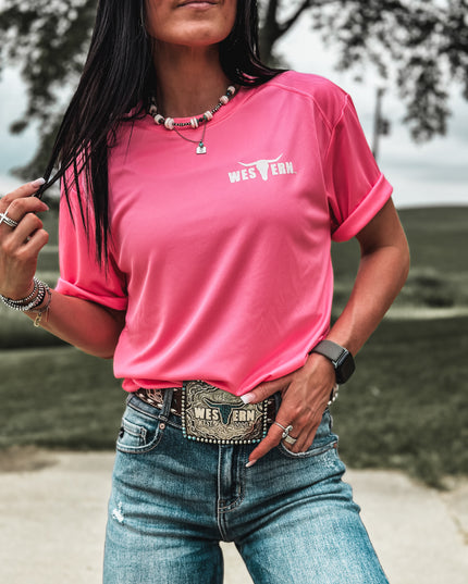 Brand Logo Athletic Tee - Pink