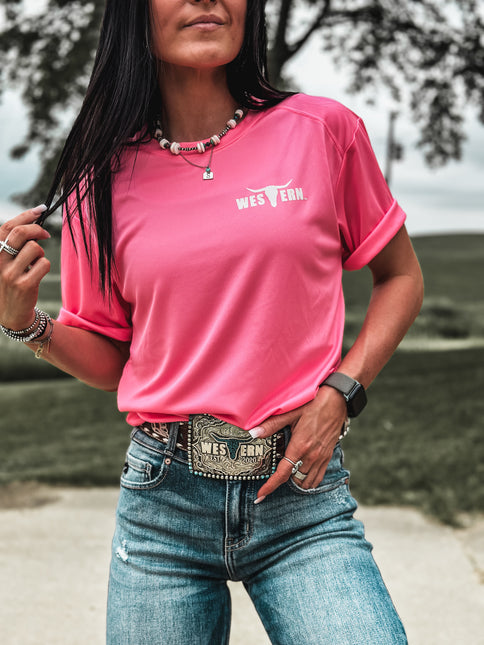 Brand Logo Athletic Tee - Pink