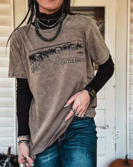 Cattle Drive Oversized T - Mocha