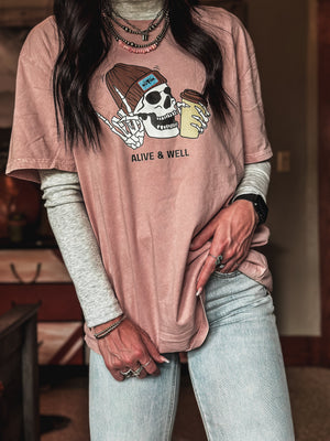 Alive & Well Oversized T - Vintage Peach