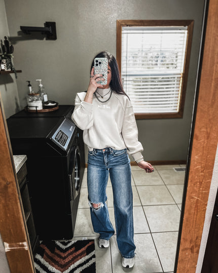 Exposed Mockneck Sweater - Bone Grey