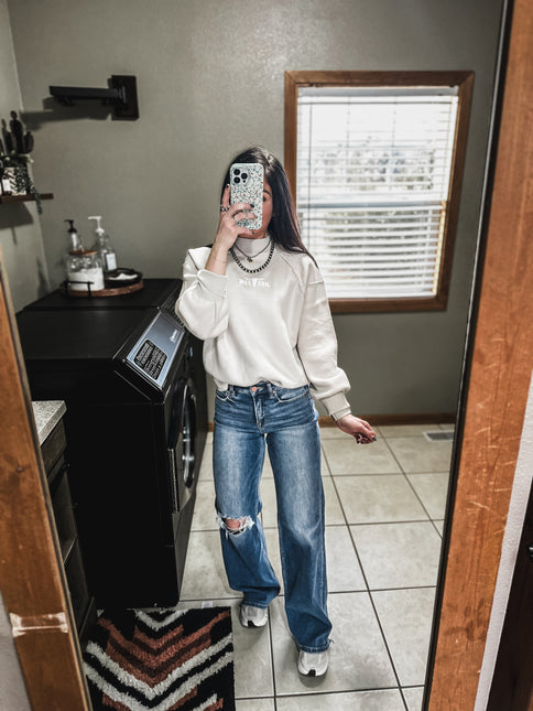 Exposed Mockneck Sweater - Bone Grey