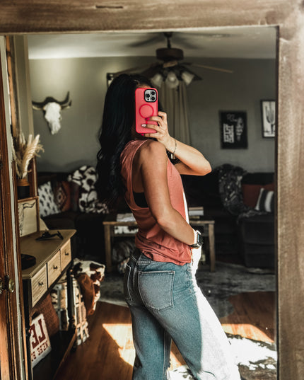 Brand Athleisure Tank - Coral