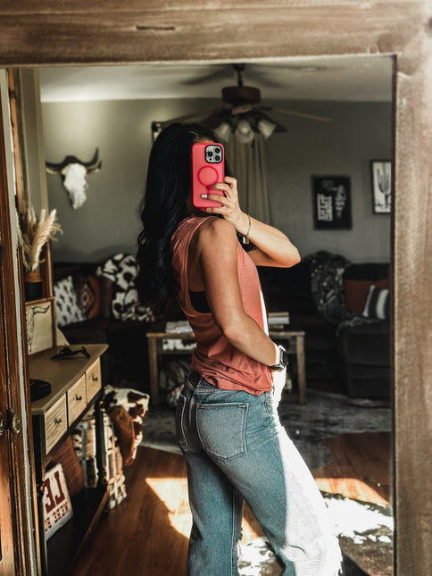 Brand Athleisure Tank - Coral