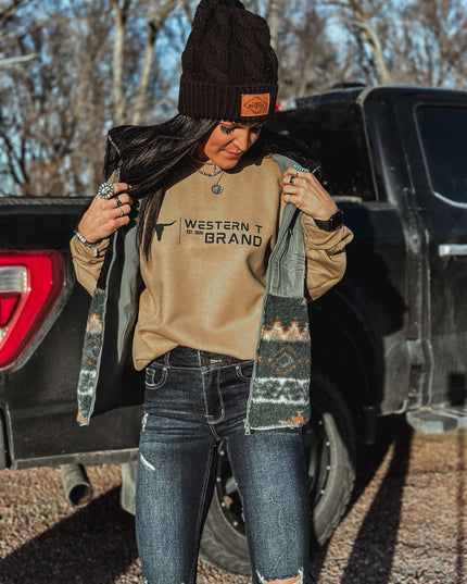 Western T Brand | Logo Crew - Caramel