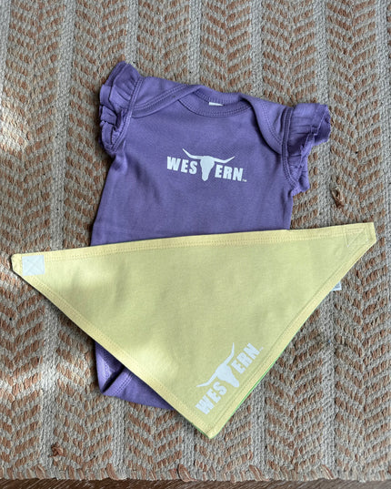 Brand Baby Bandana Bib - Green/Yellow