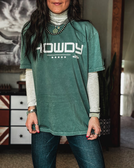 HOWDY Oversized T - Vintage Mineral Green