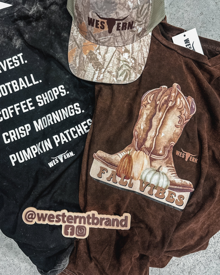 Fall Vibes T - Brown Mineral Wash