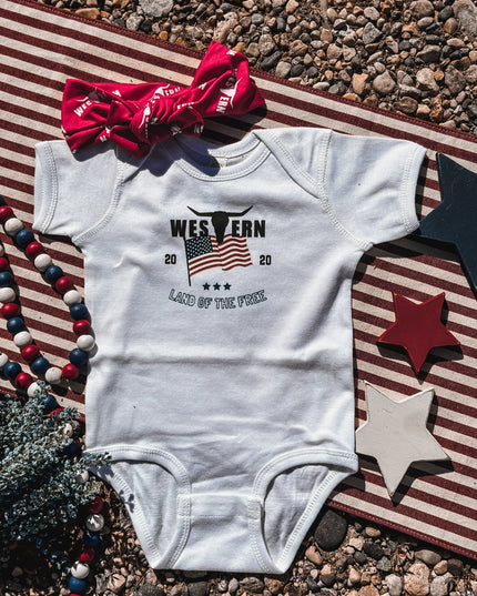 Brand Logo Flag Onesie - White
