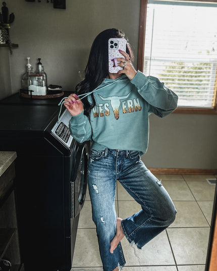 Brand Corn Field Logo Deadwood Hoodie - Ash Blue