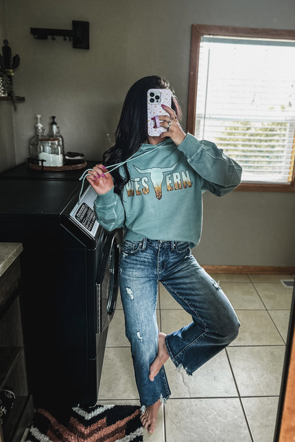 Brand Corn Field Logo Deadwood Hoodie - Ash Blue