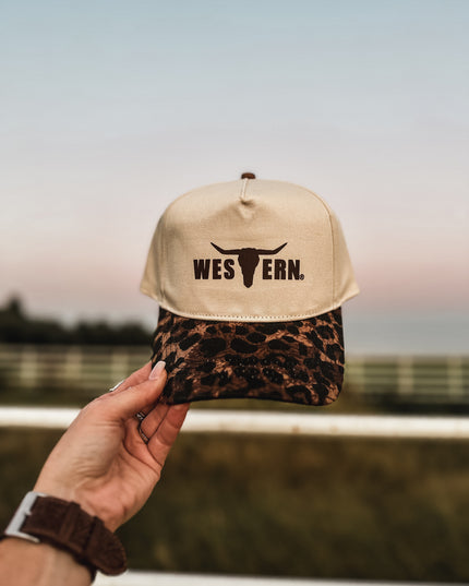 Brand Brown Logo Hat - Cheetah/Cream