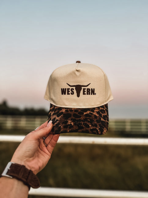 Brand Brown Logo Hat - Cheetah/Cream