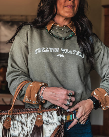 Sweater Weather Crew - Olive