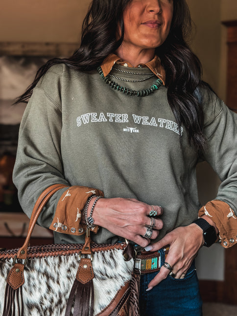 Sweater Weather Crew - Olive