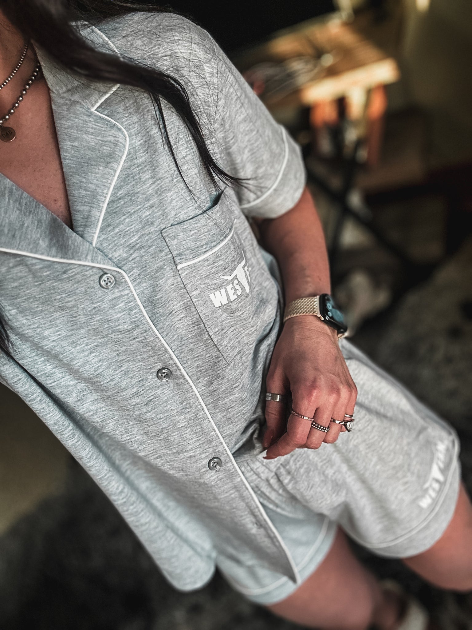 Brand Sleepover PJ Set - Heather Grey