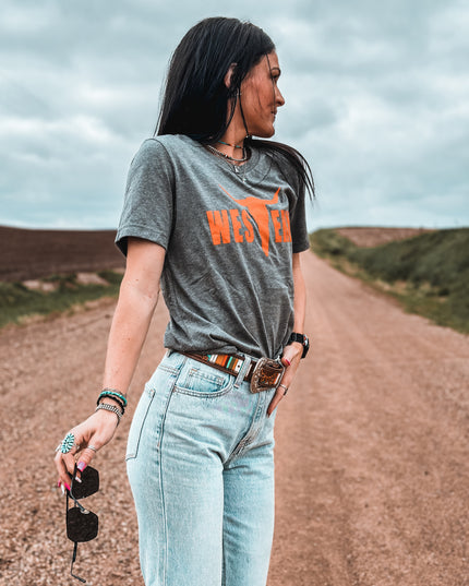Brand T Grey/Orange Logo