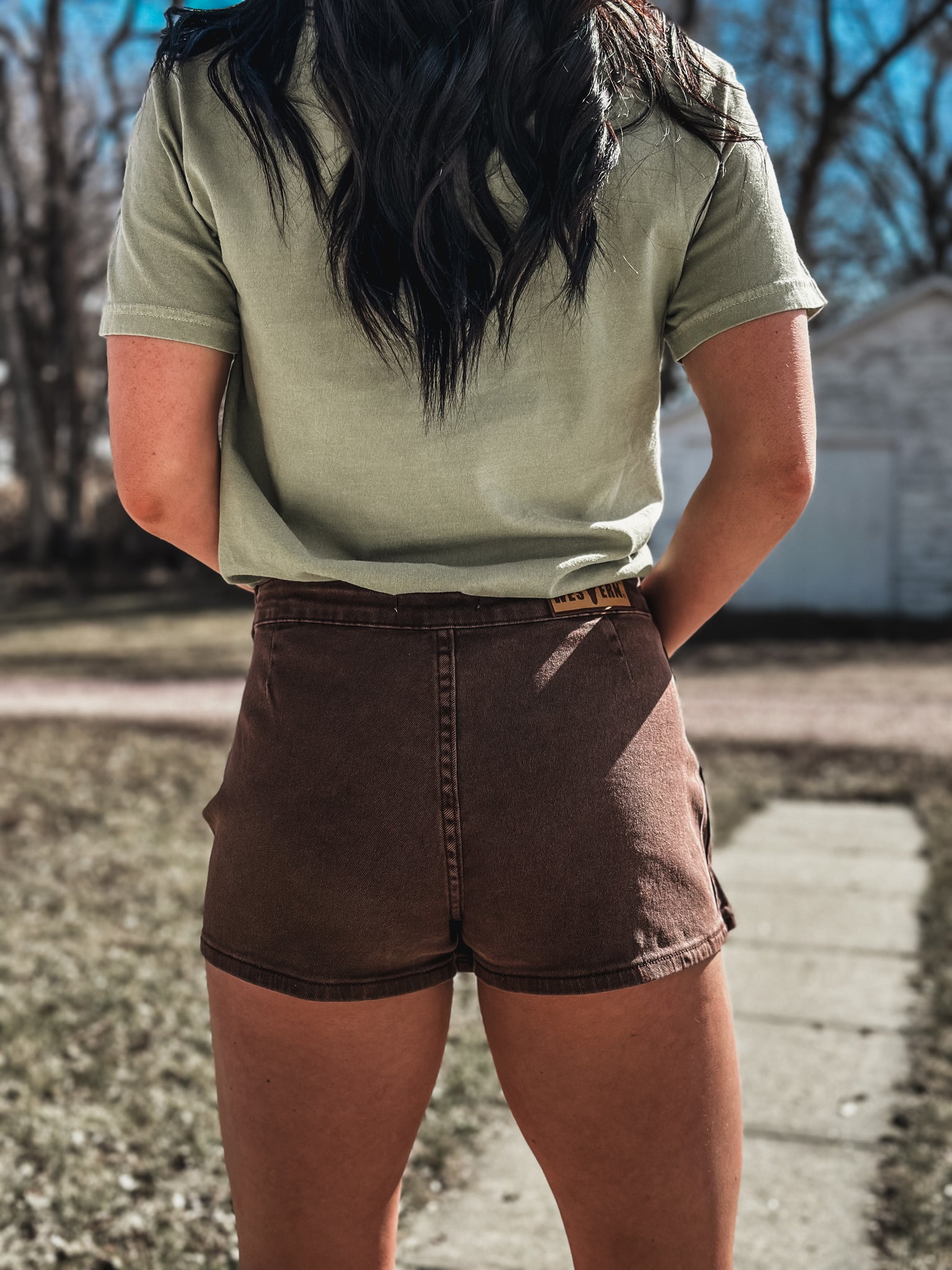 Lilly Denim Skort - Coffee