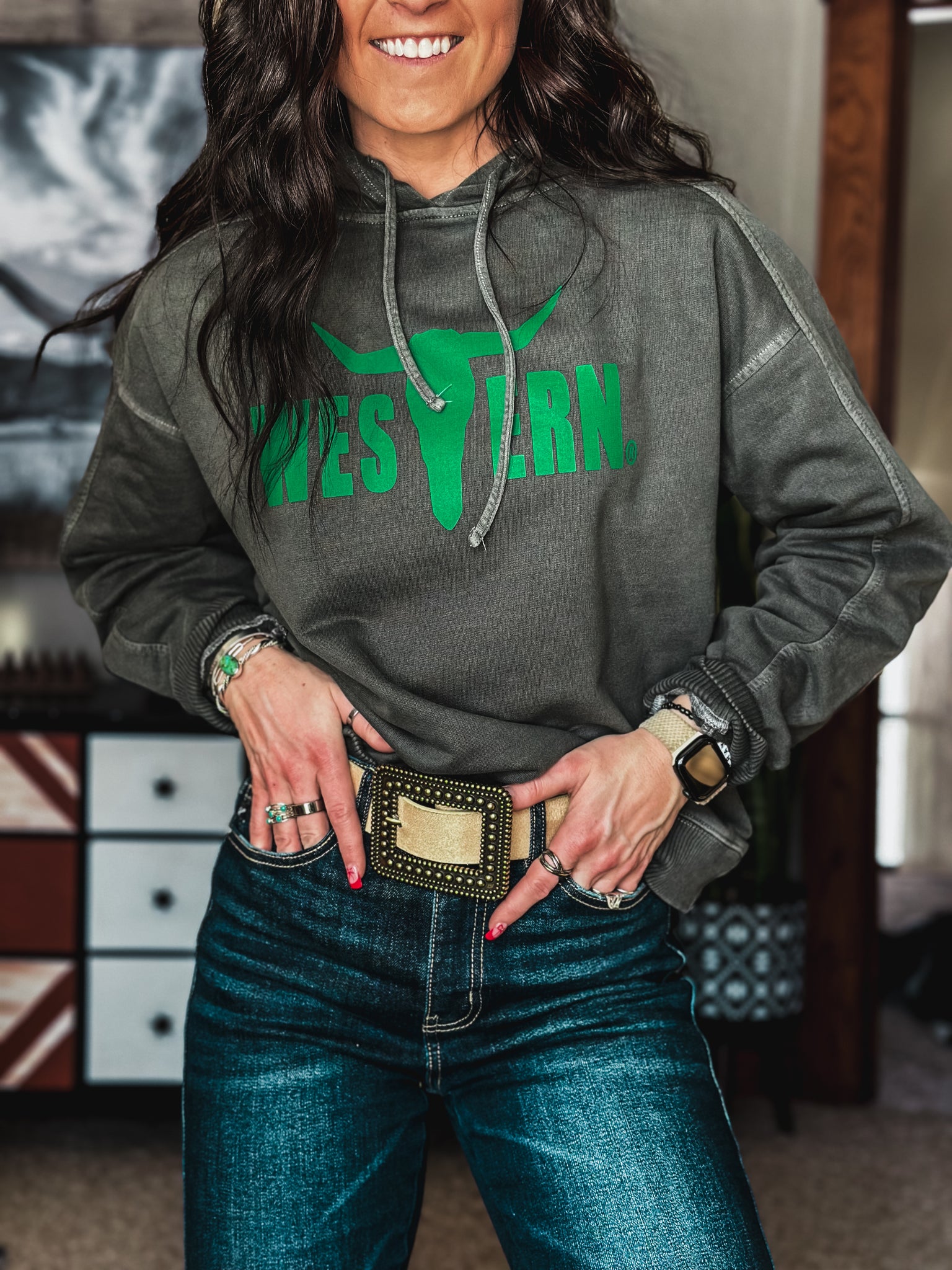 Brand Deadwood Hoodie - Charcoal Shamrock