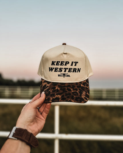 Keep It Western Hat - Cheetah/Cream