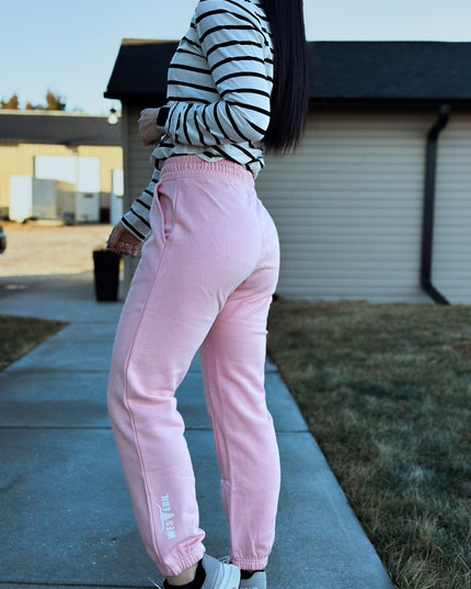 Brand Tri-Cotton Joggers - Candy Pink