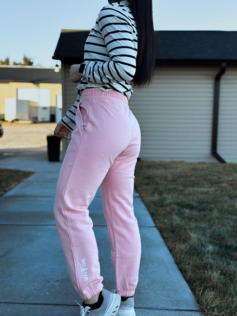 Brand Tri-Cotton Joggers - Candy Pink
