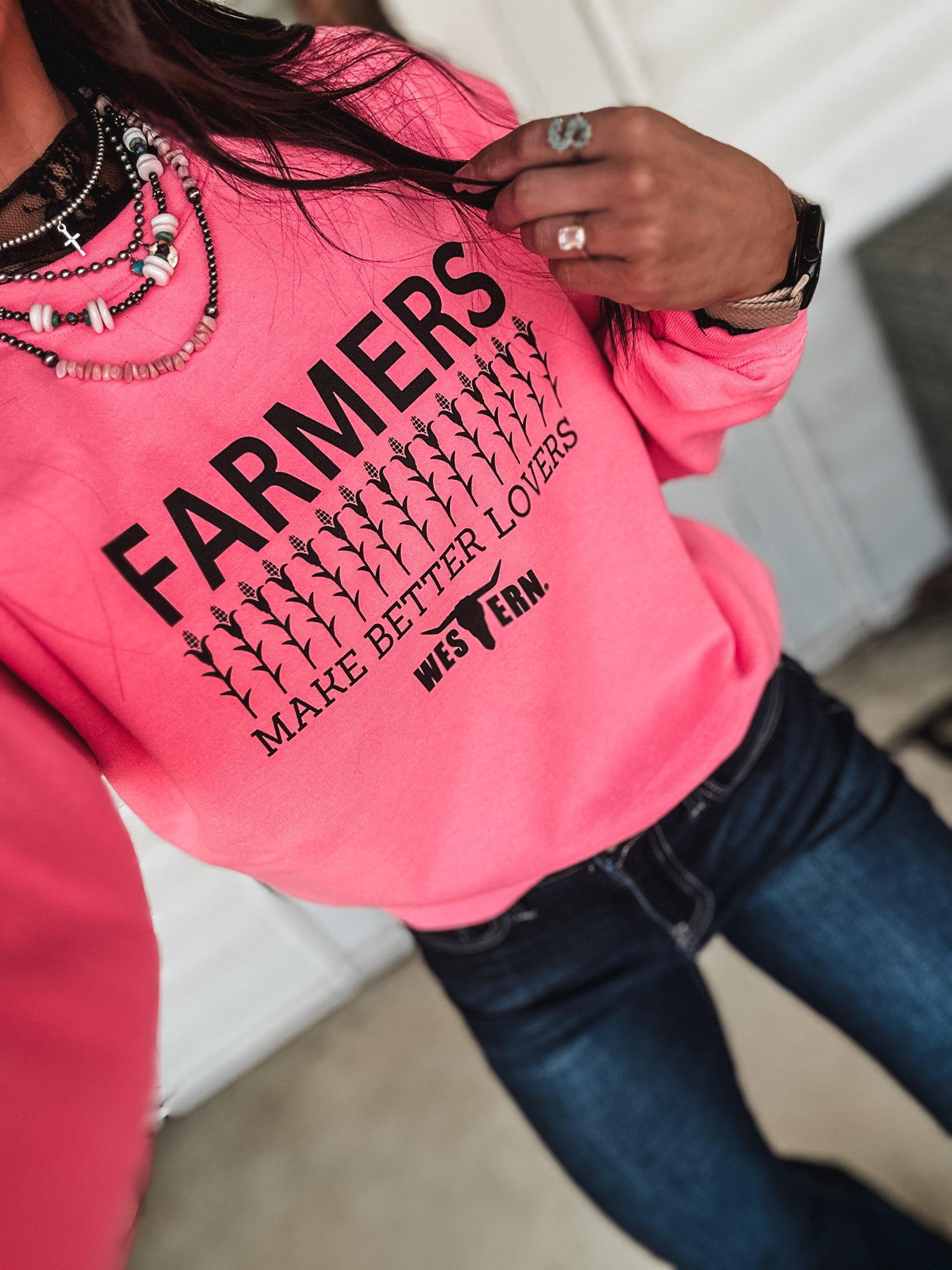 Farmers Make Better Lovers Crew - Cosmic PInk