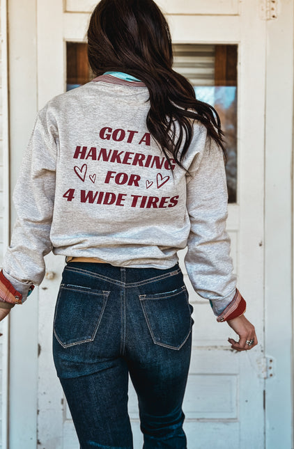 Heart Like a Truck Crew - Oatmeal/Burgundy