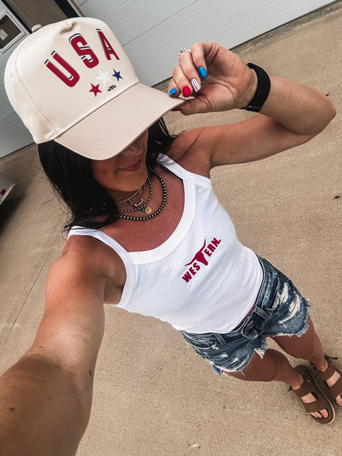 USA Hat - Cream