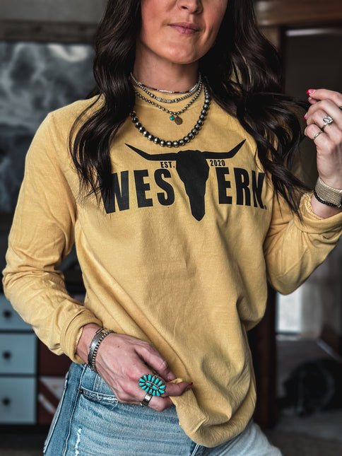 Brand Black Logo Longsleeve - Mustard