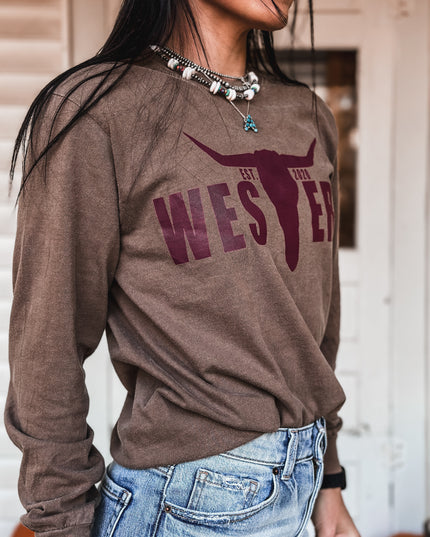 Brand Logo Longsleeve - Brown/Maroon