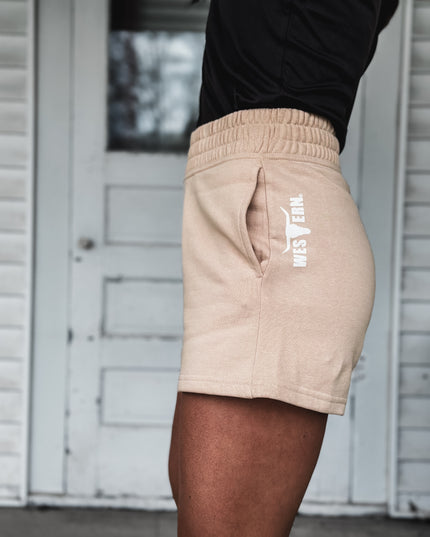 Brand Tri Jogger Shorts - Cream