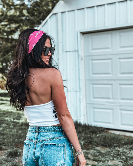 Brand Twist Headband - Pink