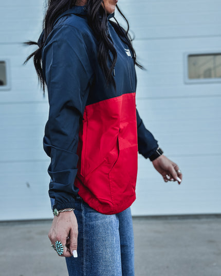 Brand Scuba 1/4 Zip Windbreaker  - Navy/Red