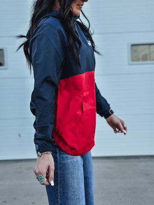 Brand Scuba 1/4 Zip Windbreaker  - Navy/Red