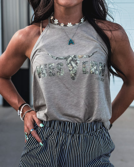 Brand Camo Logo High Neck Tank