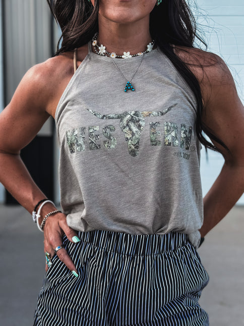 Brand Camo Logo High Neck Tank