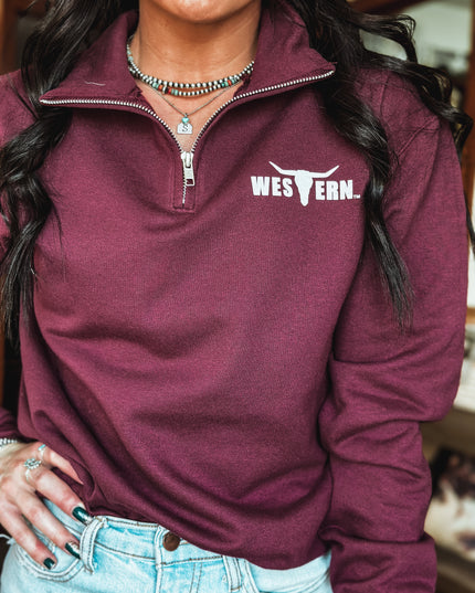 Brand 1/4 Zip Maroon