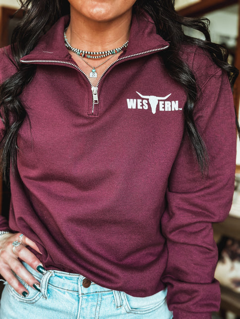 Brand 1/4 Zip Maroon