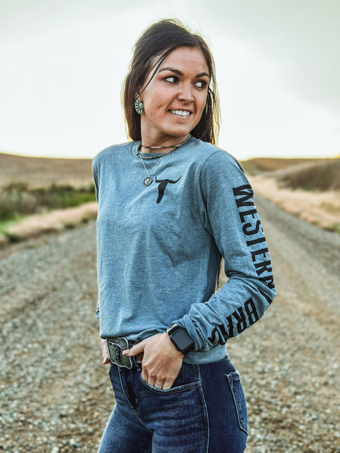 Brand Longsleeve Light Denim