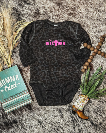 Brand Onesie Black Leopard Longsleeve