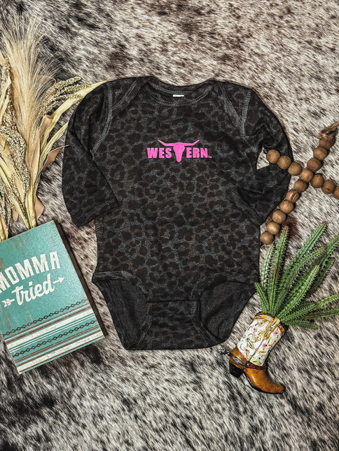 Brand Onesie Black Leopard Longsleeve