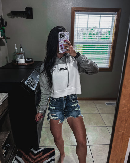 Cropped Fleece Brand Logo Hoodie